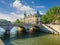 Palace of Justice and river Seine in Paris