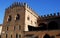 Palace of King Enzo lit by the morning sun in the city center in Bologna in Emilia Romagna (Italy)