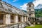 Palace and observatory at mayan ruins of Palenque - Chiapas, Mexico