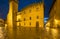 Palace of the priors night arezzo tuscany italy europe