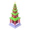 Palace temple icon isometric vector. Chinese pagoda