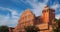 Palace of Winds constructed of red and pink sandstone