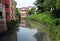 Palaces at the riverside of Retrone River in Vicenza City in Ita