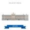 Palacio Real Madrid Spain flat vector attraction sight landmark