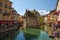 The Palais de l`Isle and Thiou river in Annecy