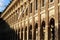 Palais royal gardens facades at sunset in Paris