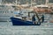 Palamos, Catalonia, may 2016: Fishing boat fishing trawls