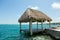 Palapa on the waterer in Lake Bacalar Mexico