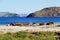 Palapas in the Loreto bays in the sea of baja california, mexico XI