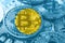 Palau bitcoin flag, national flag cryptocurrency concept