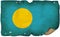 Palau Flag On Old Paper