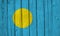 Palau Flag Over Wood Planks