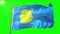 Palau flag seamless looping 3D rendering video. Beautiful textile cloth fabric loop waving