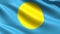 Palau flag, with waving fabric texture