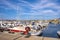 Palau, Italy - Panoramic view of touristic yacht port and marina - Porto Turistico Palau - with yachts pier and at the Costa