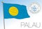 Palau official national flag and coat of arms, oceania