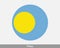 Palau Round Circle Flag. Palauan Circular Button Banner Icon. EPS Vector