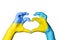 Palau Ukraine Heart, Hand gesture making heart