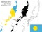 Palau vector map, flag, borders, mask , capital, area