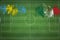 Palau vs Mexico Soccer Match, national colors, national flags, soccer field, football game, Copy space