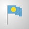 Palau waving Flag creative background