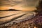 Palava hills and Nove Mlyny reservoir after sunset