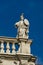 Palazzo Maffei with statue of divinitiy at Piazza delle Erbe in Verona, Italy