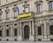 Palazzo Marino, City Hall of Milan Italy, with the amnesty international banner for the Truth for Giulio Regeni Campaign