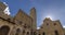 Palazzo Vecchio del PodestÃ  and Torre Rognosa in San Gimignano - perspective view Siena- Italy