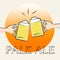 Pale Ale Shows Light Beer Or Malt