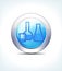 Pale Blue Button Glass Lab Jars, Healthcare & Pharmaceutical Icon, Symbol