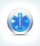 Pale Blue Button Medical Sign, Caduceus, Healthcare & Pharmaceutical Icon, Symbol