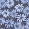 Pale blue pattern with delicate chamomile flowers