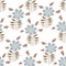 Pale colors pattern with abstract gerbera flowers