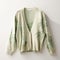 Pale Green Palm Print Cardigan - Maya Lin Inspired Design