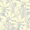 Pale ivory color tropical leaves seamless pattern