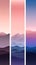Pale Pink and Lavender Abstract Landscape with Mountains and Evening Sky AI Generated