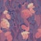 Pale purple seamless hand drawn floral pattern