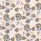 Pale rose pink and grey floral pattern seamless vector.