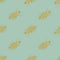 Pale seamless pattern with stylized beige bugs silhouettes. Blue background. Cockroach ornament pastel artwork