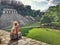 Palenque archaeological site temple view. Chiapas, Mexico