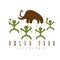 Paleo food vector illustration mammoth and cavemans