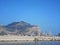 Palermo port with blue sky and water