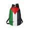 Palestina flag backpack isolated on white