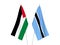 Palestine and Botswana flags