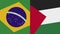 Palestine and Brazil Two Half Flags Together