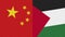Palestine and China Two Half Flags Together