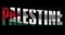 Palestine country name on transparent background. Word animation with waving national flag