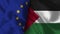 Palestine and European Union Realistic Flag â€“ Fabric Texture Illustration