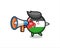 Palestine flag badge character illustration holding a megaphone